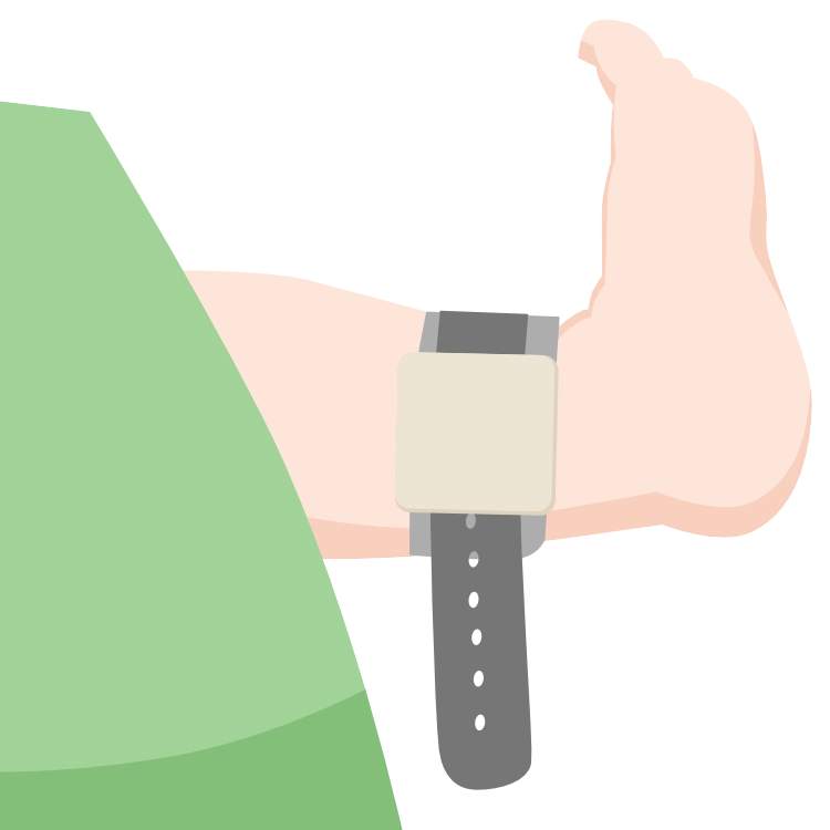 赤ちゃんの足にバンドで装着