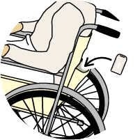 車椅子や手押し車に収納
