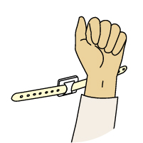 バンドを通して手首に巻く