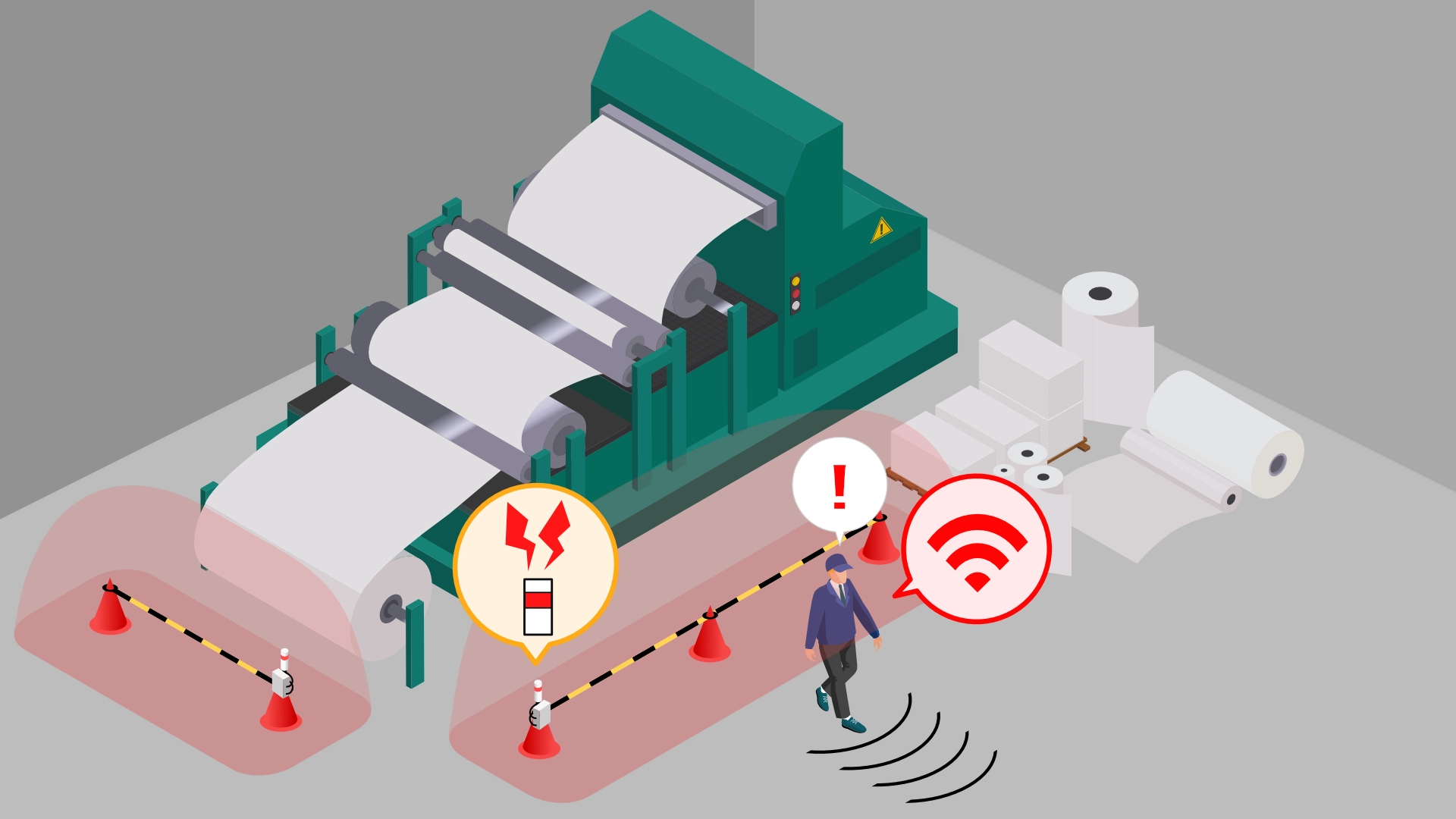 RFID危険エリア接近警報「バートリガー」の仕組み